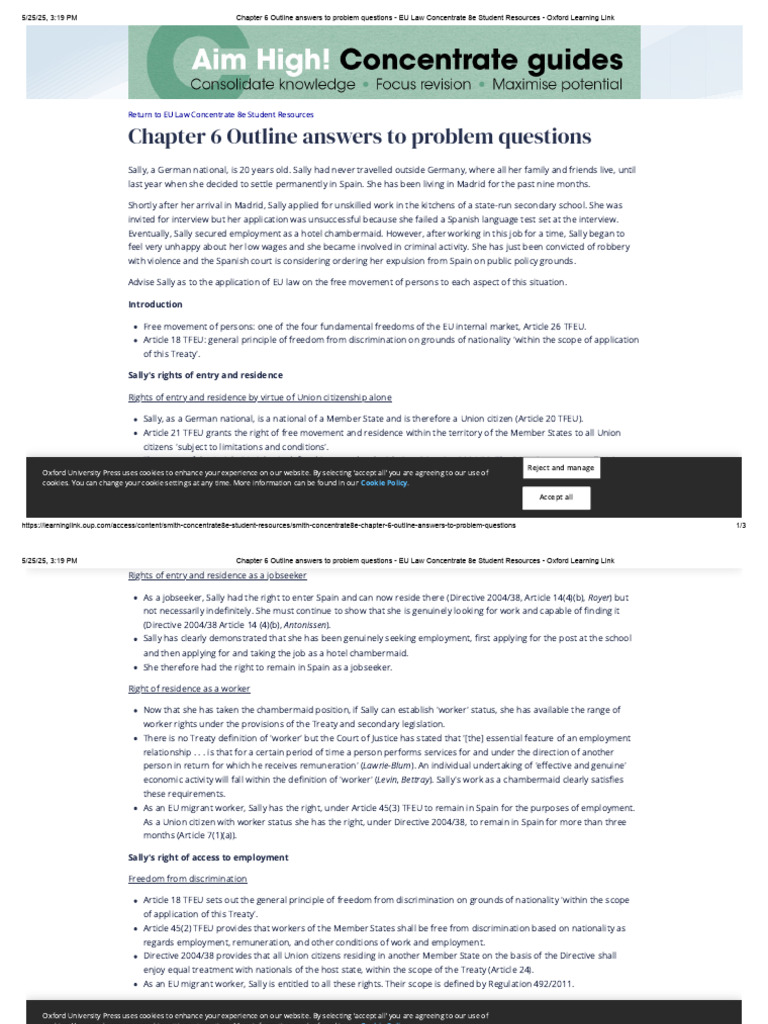 Chapter 6 Outline Answers To Problem Questions - EU Law Concentrate 8e ...