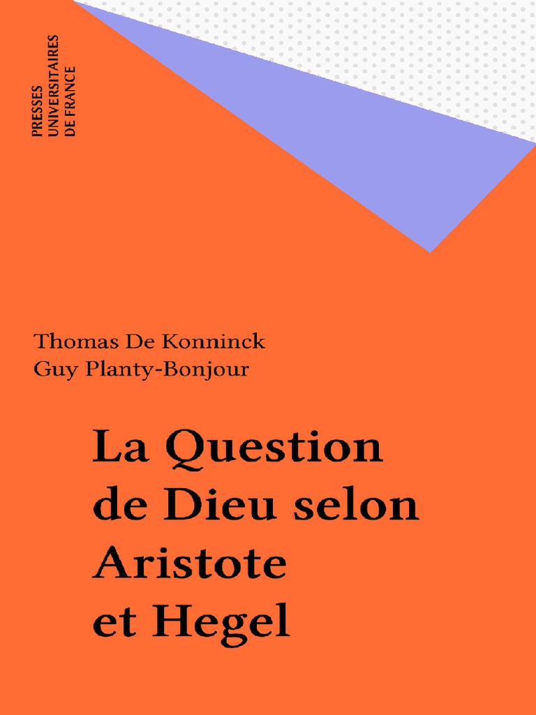 Dieu selon Aristote et Hegel | PDF | Noûs | Aristote