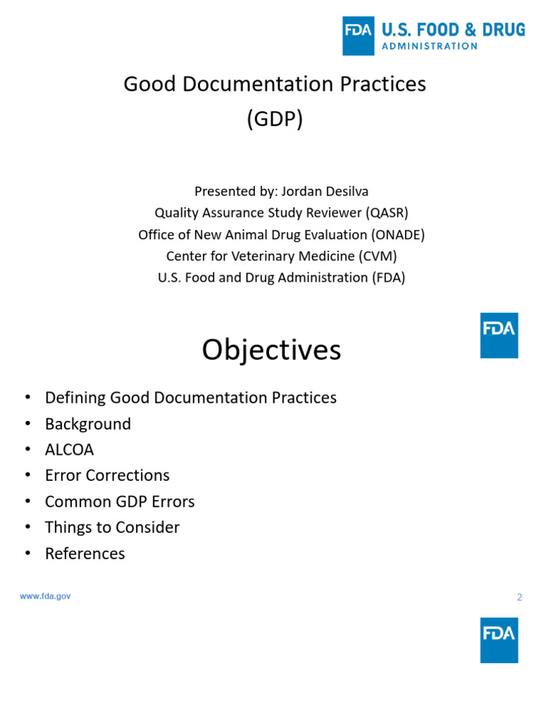 Overview of Good Documentation Practices | PDF