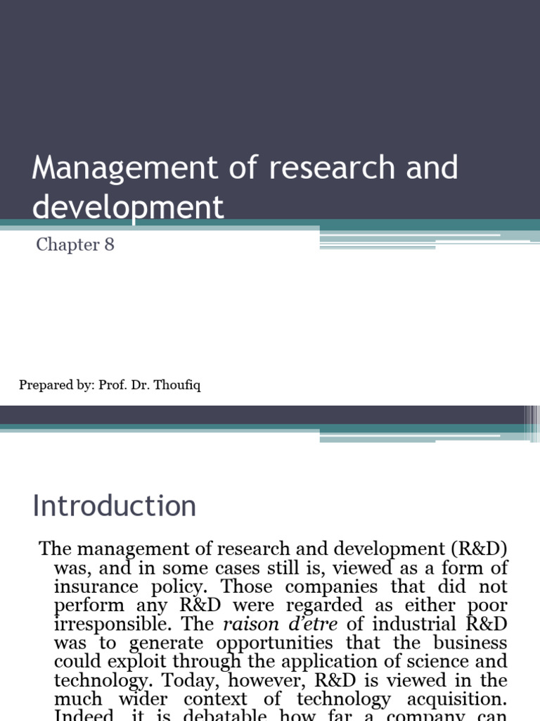 Charter 8 - Management of Research and Development | PDF | Research And ...