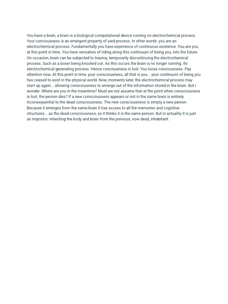 The Nature of Consciousness and Identity | PDF