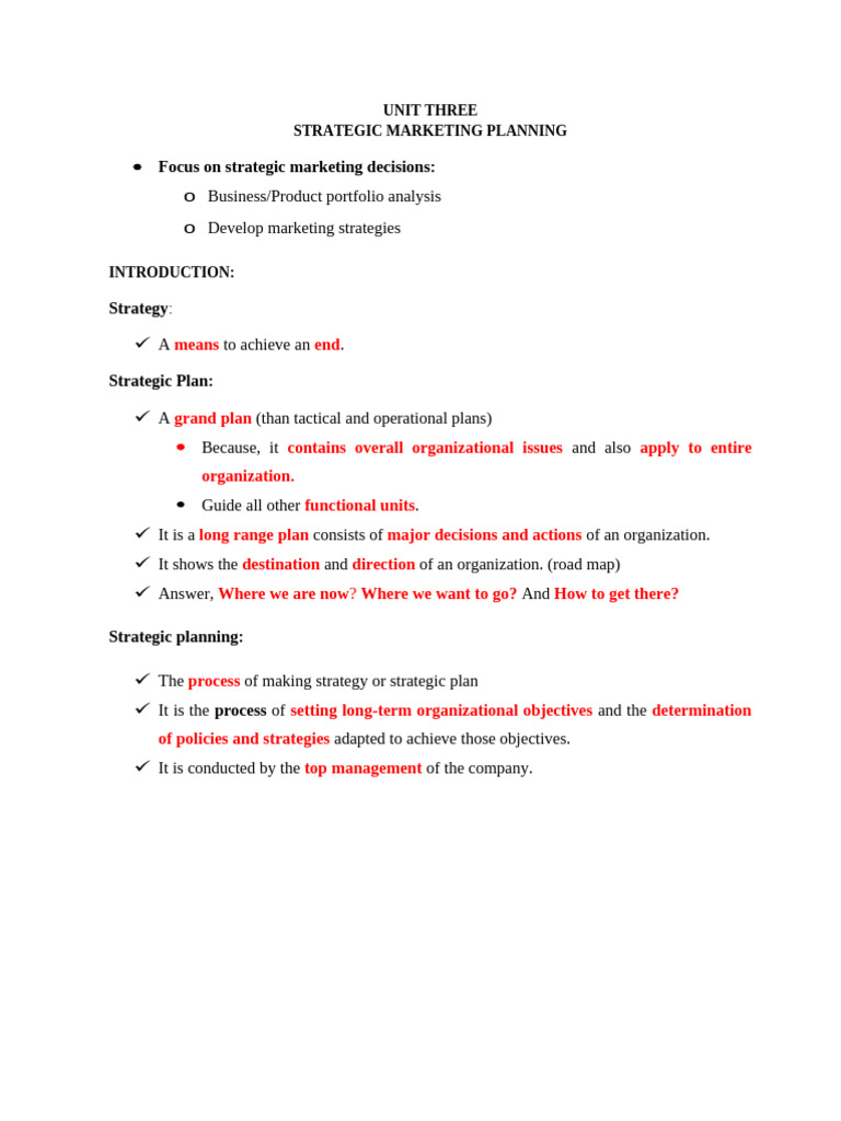 Strategic Marketing Planning | PDF | Strategic Management | Marketing ...