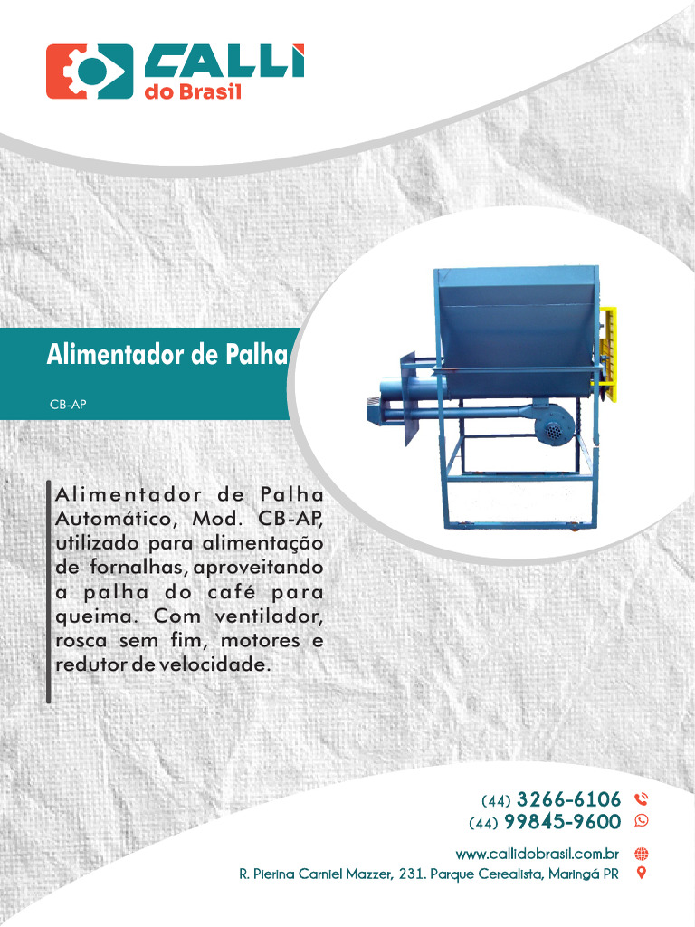 Alimentador Automático de Palha CB-AP | PDF