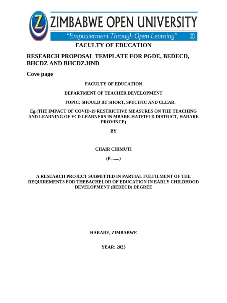 PGDE Research Proposal Template | PDF | Data | Methodology