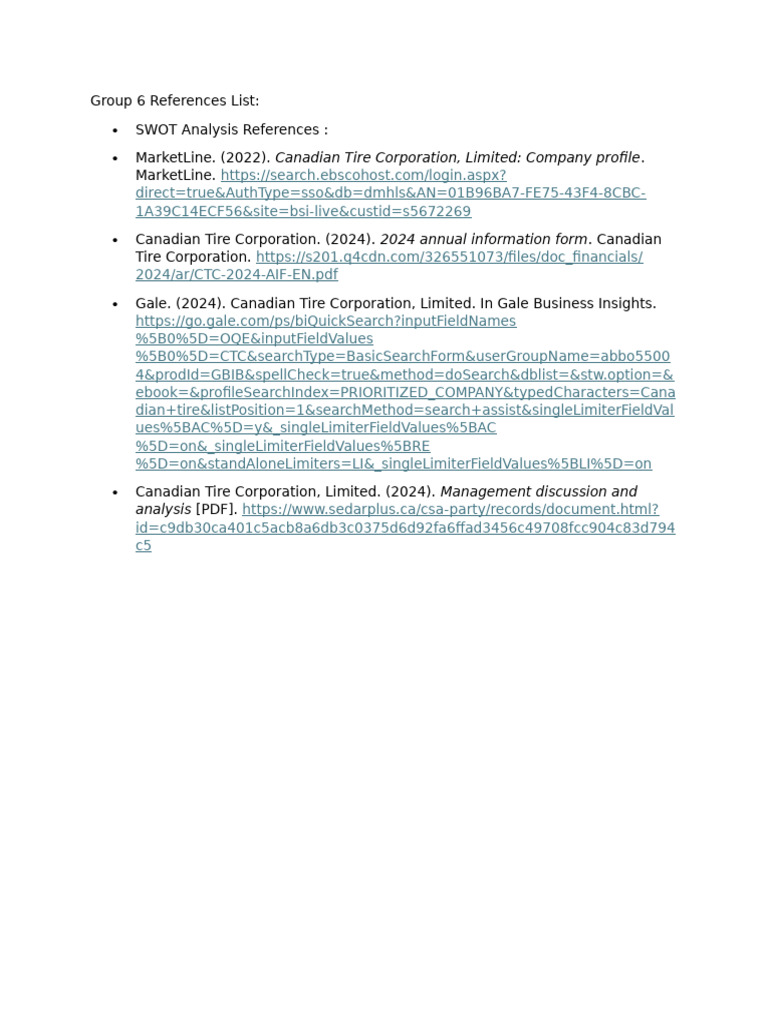 Group 6 References List - Submission1 | PDF | Trade | Business
