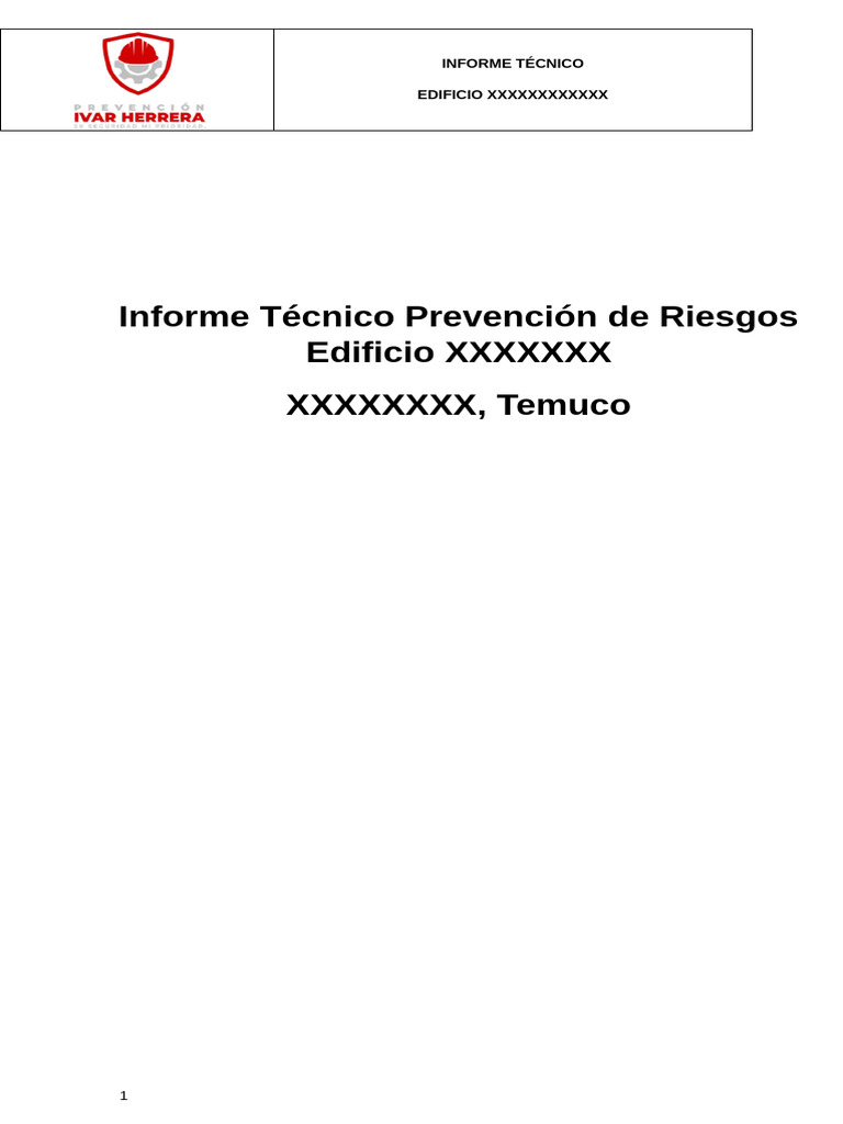 Informe de Riesgos en Edificio XXXXXXX | PDF | Seguridad y salud ...