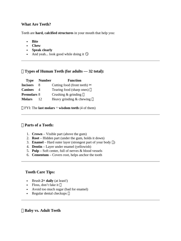 What Are Teeth | PDF