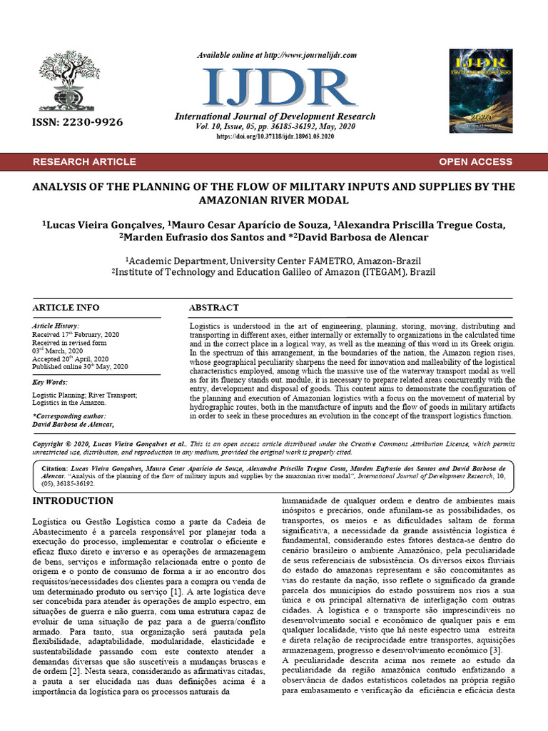 Analysis of The Planning of The Flow of Military Inputs and Supplies by ...