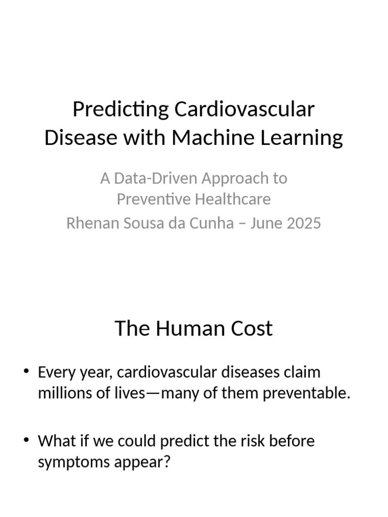 Machine Learning for Cardiovascular Risk Prediction | PDF