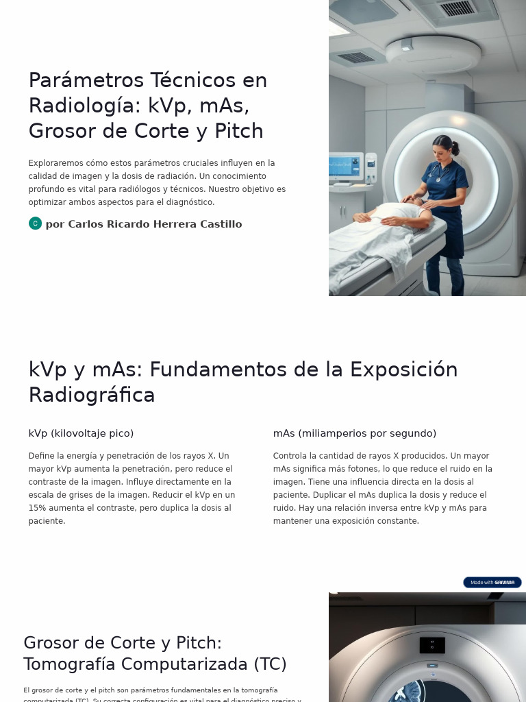 Parámetros Clave en Radiología: kVp y mAs | PDF | Ct Scan | Radiología