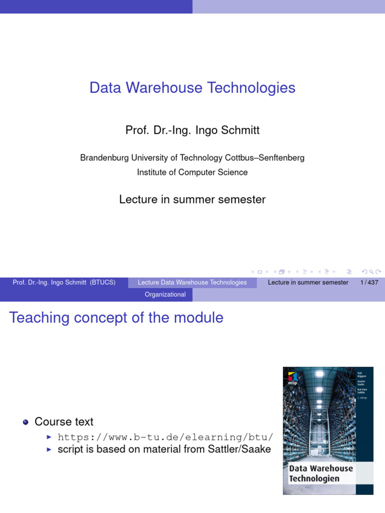 Data Warehouse Technologies Overview | PDF | Data Warehouse | Databases
