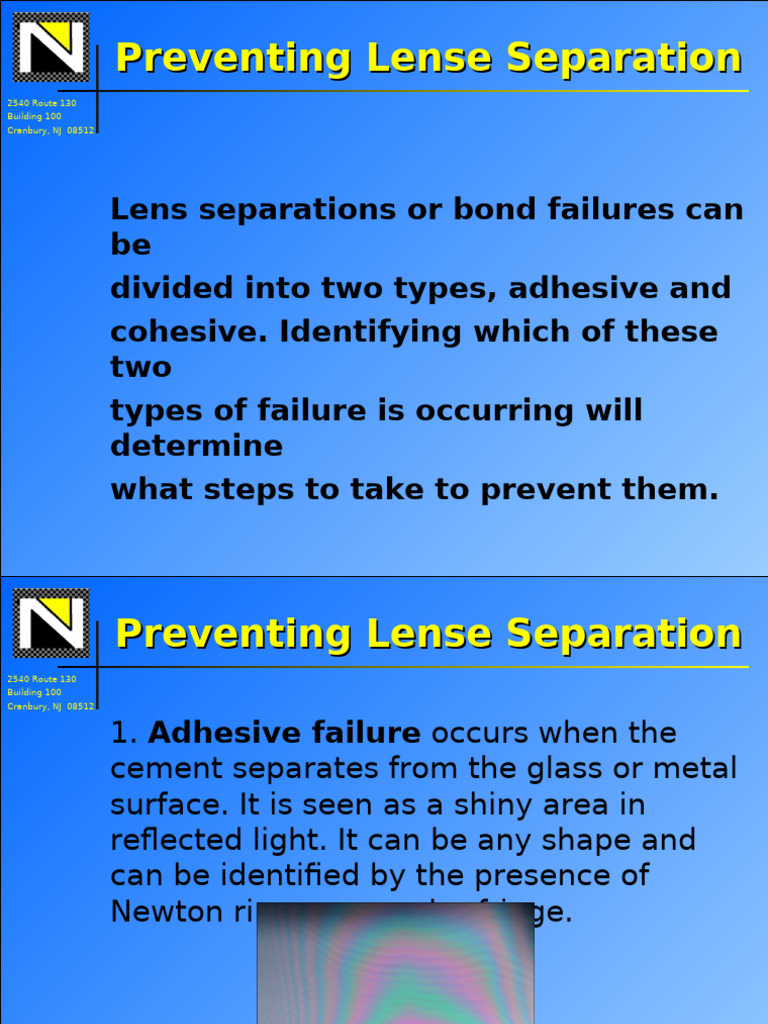 Preventing Lense Separation | PDF | Optics | Adhesive