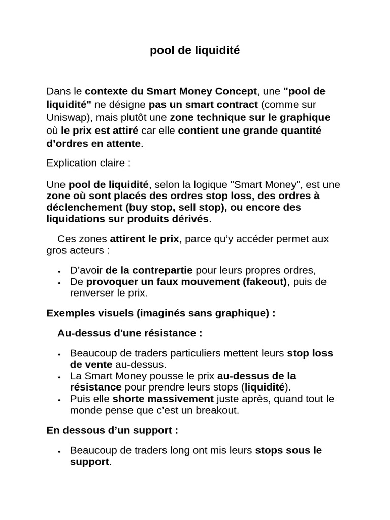 Pool de Liquidité | PDF