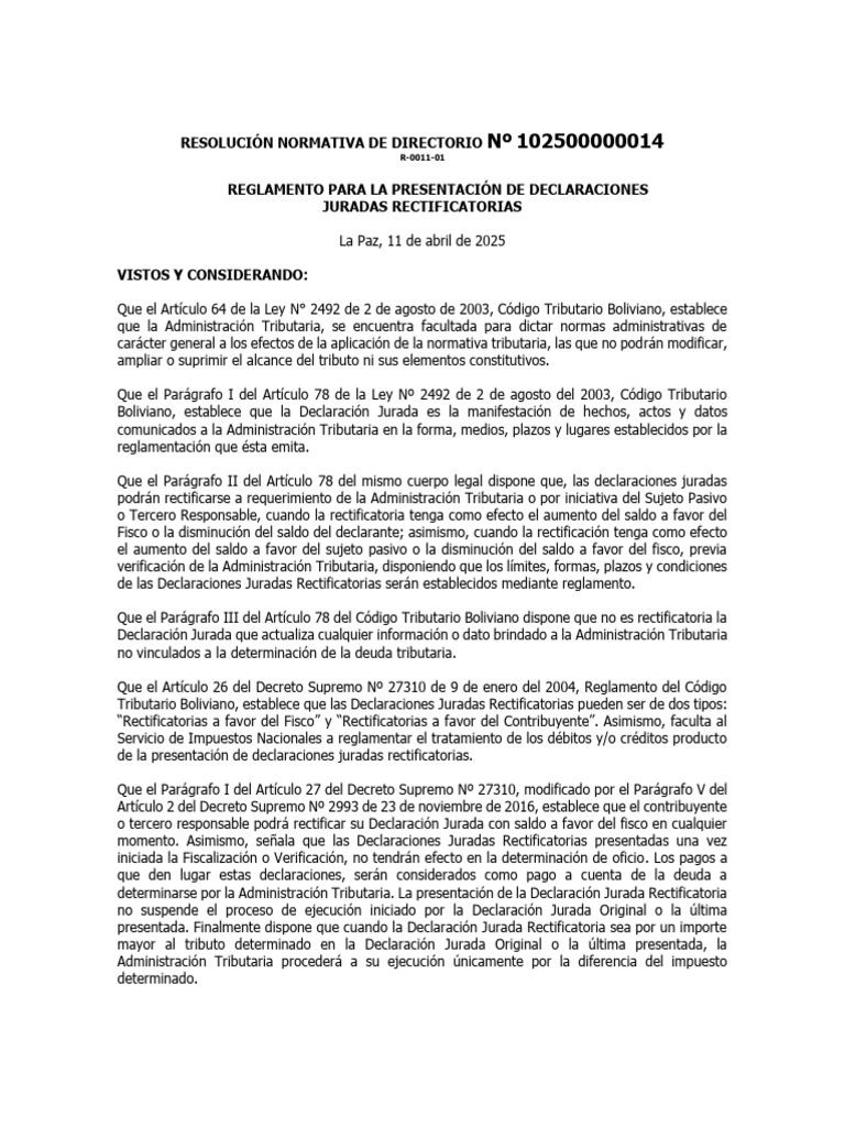 Reglamento de Declaraciones Juradas 2025 | PDF | Impuestos | Contribuyente