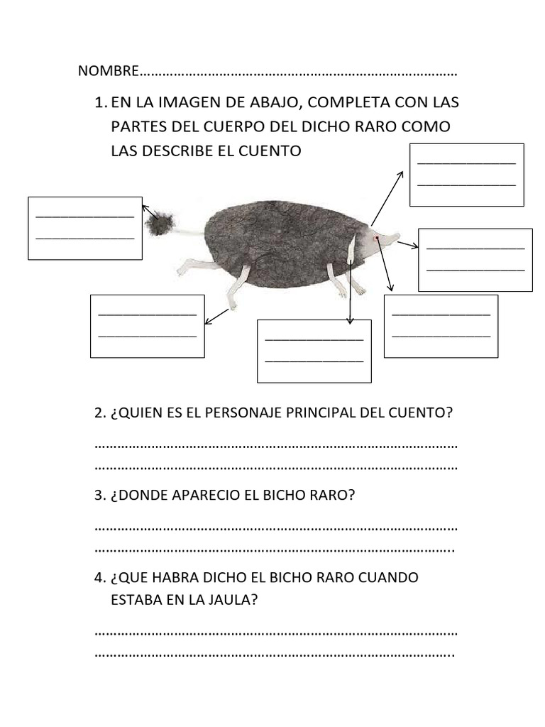 Actividades sobre el Bicho Raro | PDF