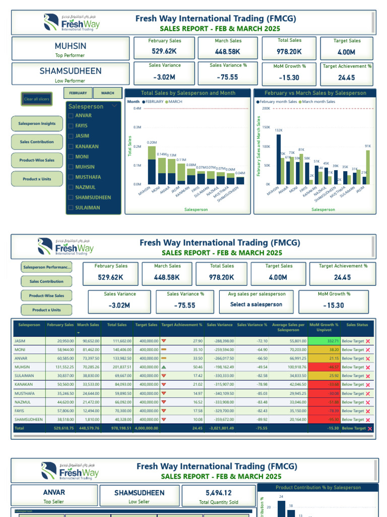 FMCG Sales Performance Report: Feb-Mar 2025 | PDF | Food Industry | Cooking