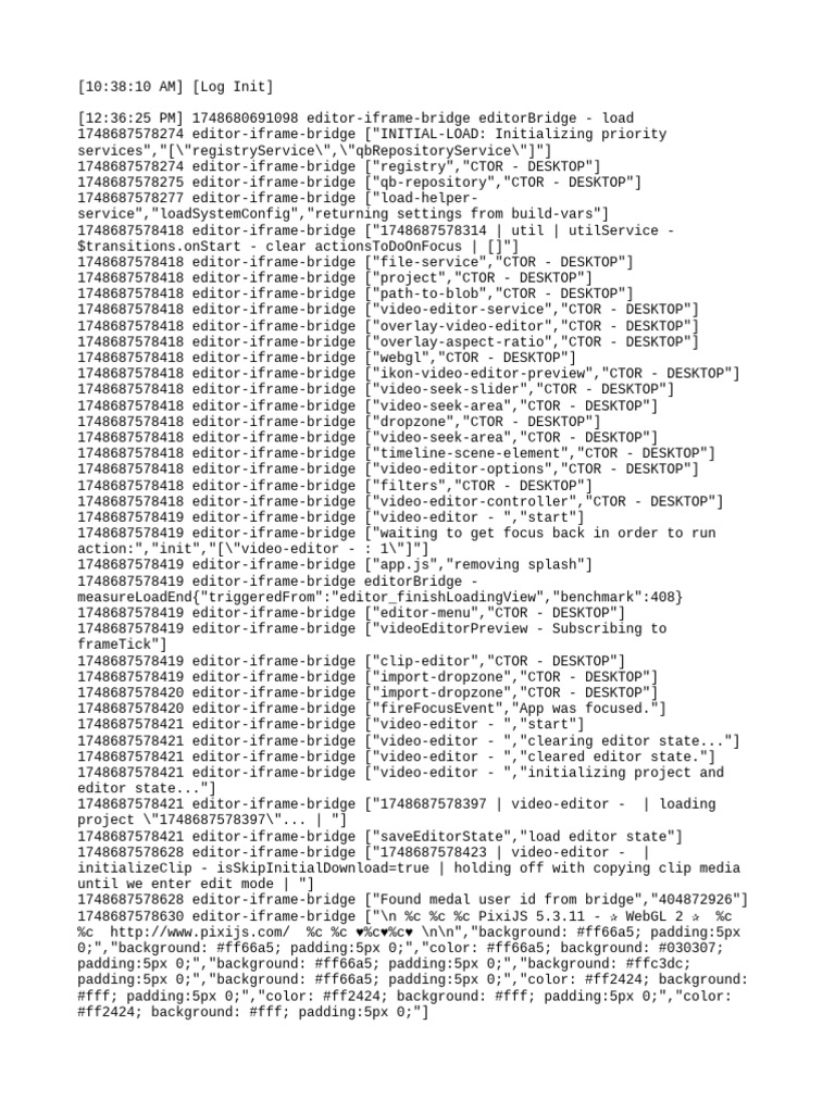 Video Editor Initialization Log | PDF | Computer File Formats | Data ...