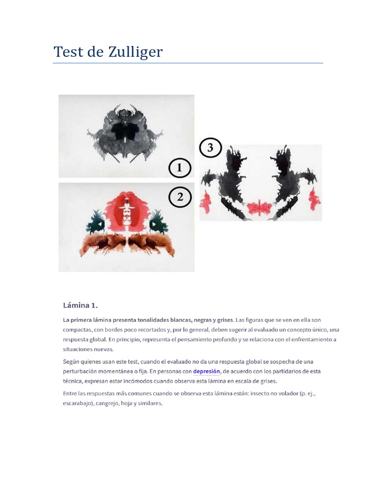 Test de Zulliger | PDF
