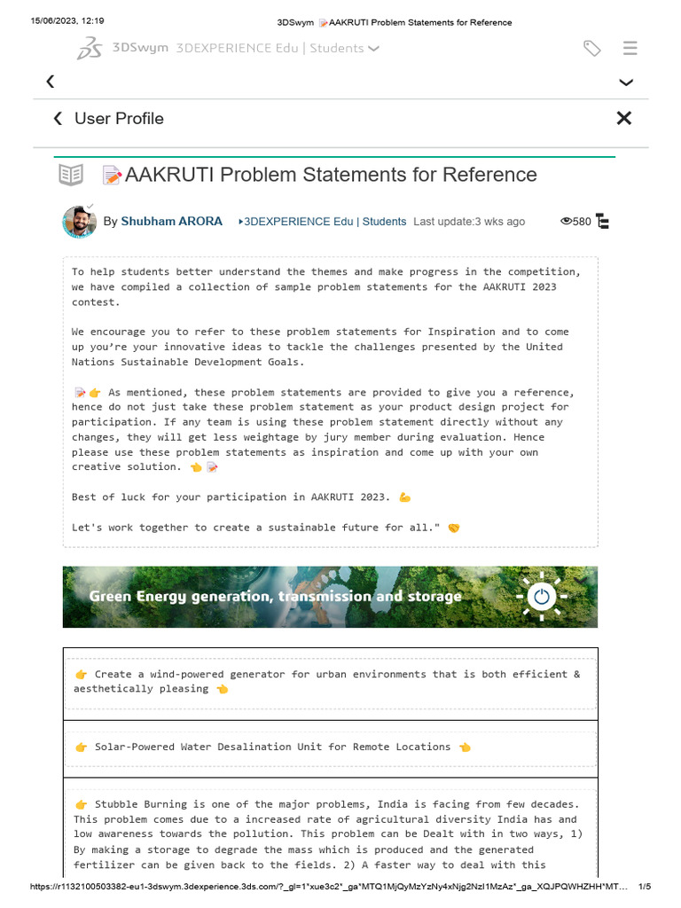 AAKRUTI 2023 Project Problem Statements | PDF | Exhaust Gas | Waste ...