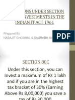 Deductions Under Section 80C For Investments in The Indian It Act 1961