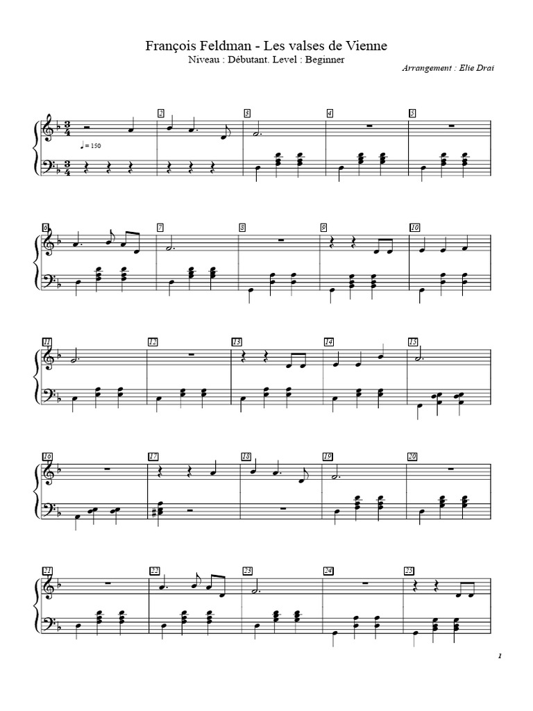 François Feldman - Les Valses de Vienne - Niveau Débutant | PDF