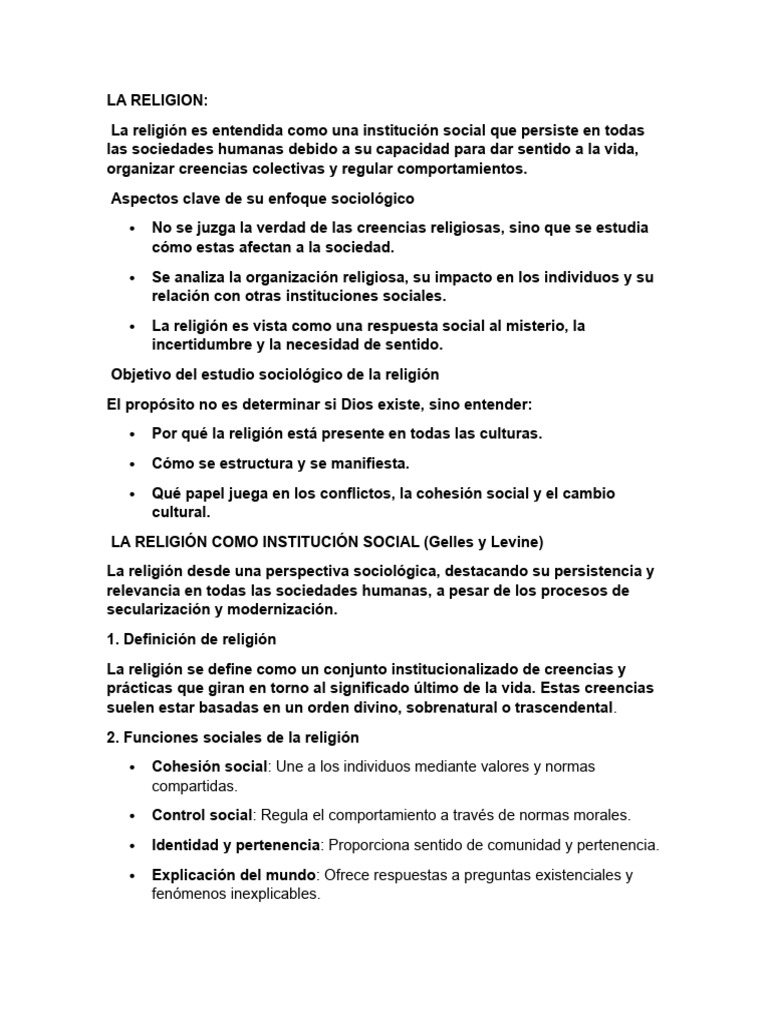 La Religion | PDF | Sociología | Sociedad