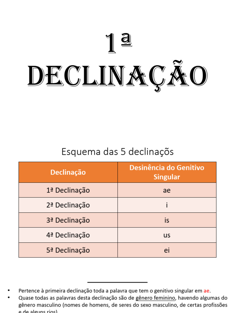Aula 2 - I Declinação | PDF