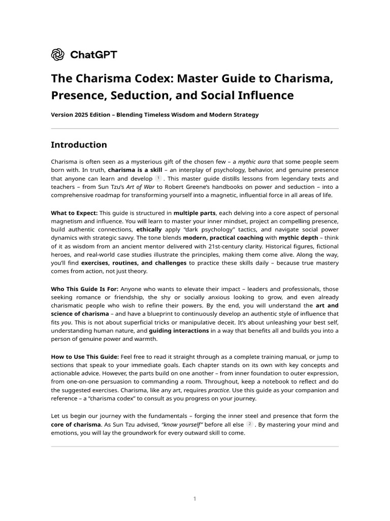 Mastering Charisma: A Comprehensive Guide | PDF | Body Language | Empathy