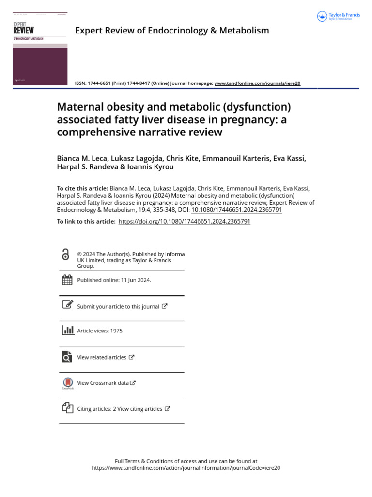 Maternal Obesity and Fatty Liver Disease | PDF | Gestational Diabetes ...