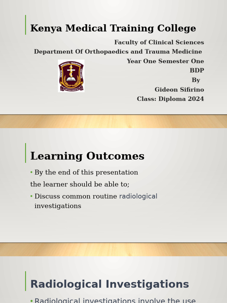Overview of Radiological Investigations | PDF | Medical Imaging | Ct Scan