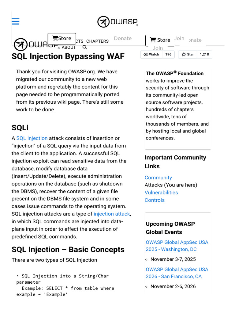 Bypassing WAF with SQL Injection Techniques | PDF | Databases | Data ...