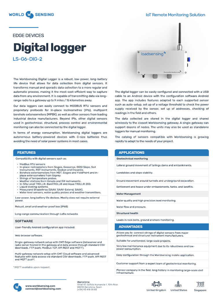Digital Logger for Geotechnical Monitoring | PDF | Internet Of Things ...