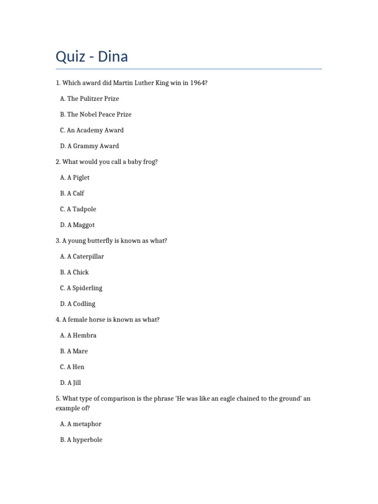 Fun Quiz on General Knowledge | PDF