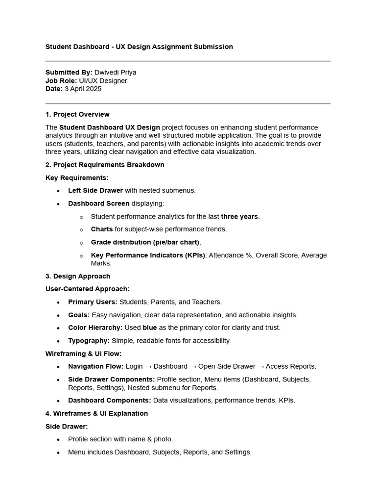 Student Performance Dashboard Design | PDF | Menu (Computing) | Computing
