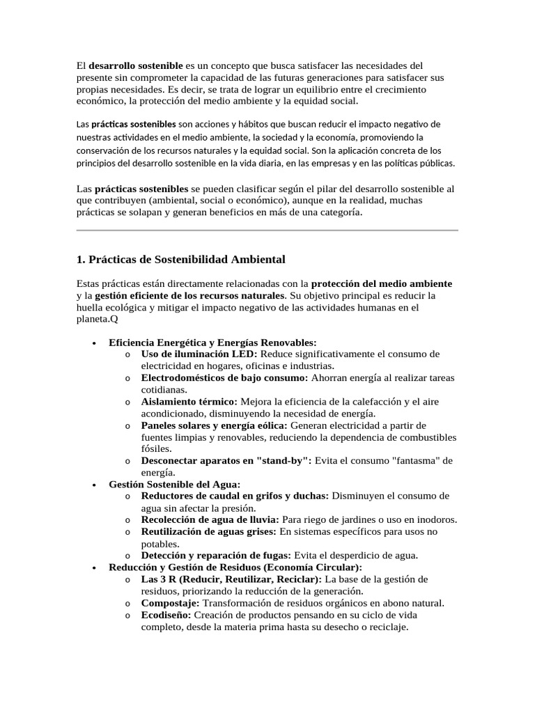 Prácticas de Sostenibilidad Ambiental | PDF | Sustentabilidad | Uso ...