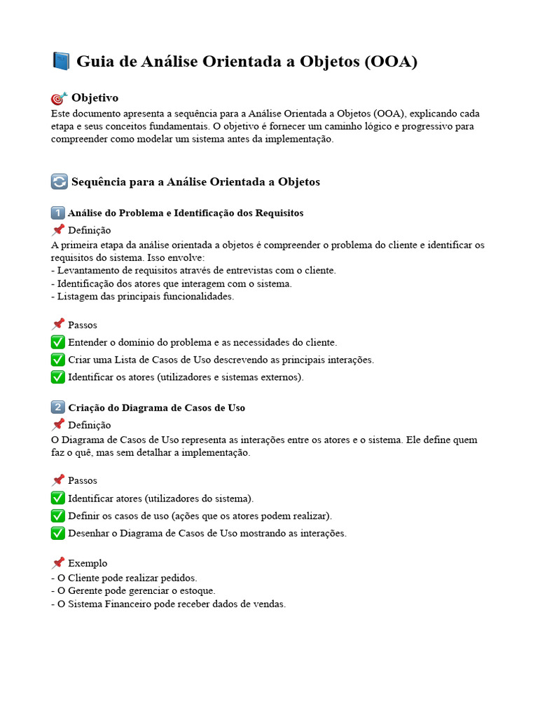 Guia Completo de Análise Orientada a Objetos | PDF | Diagrama de caso ...