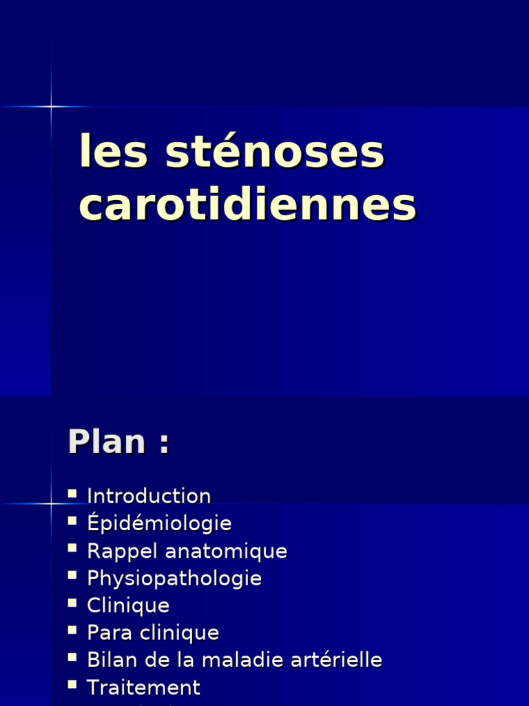 sténose carotidienne pr z A refair | PDF | Angiologie | Médecine clinique