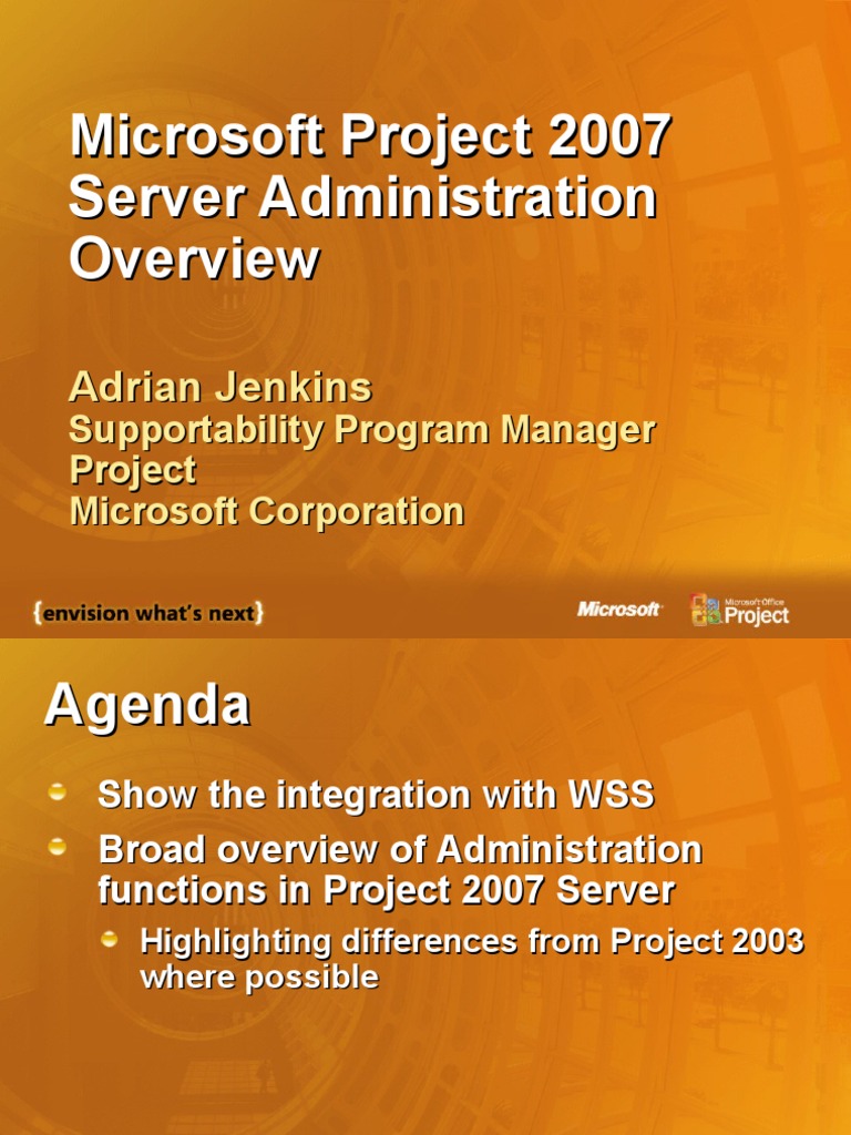Microsoft Project 2007 Server Administration Overview | PDF | Backup ...
