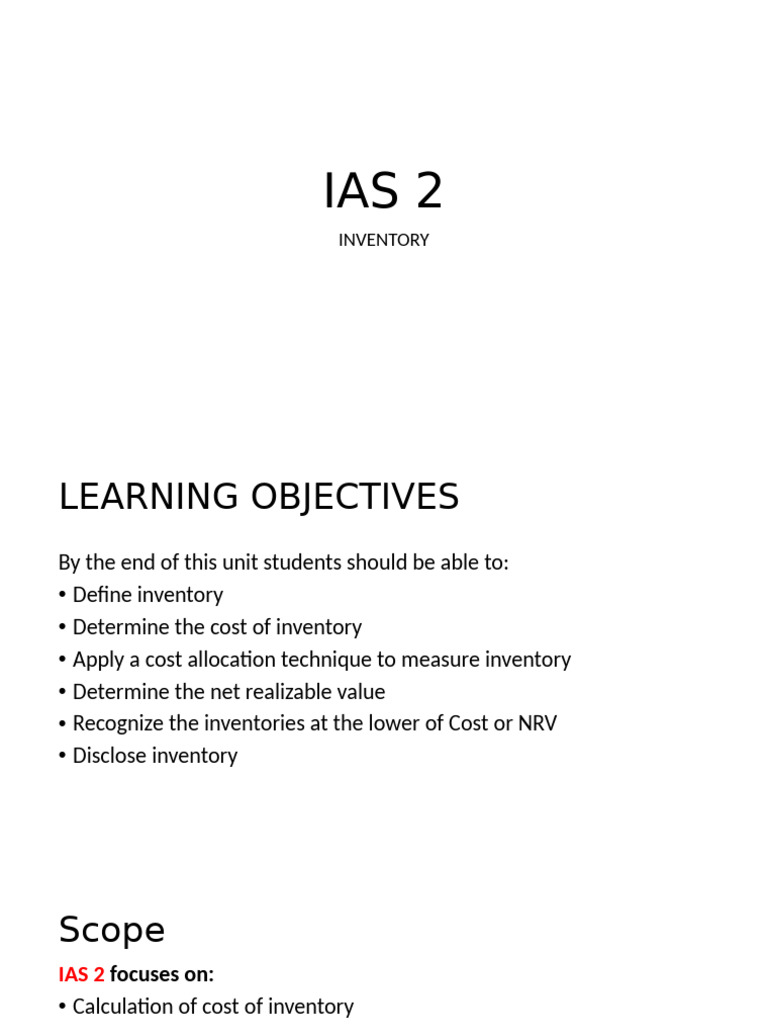 IAS 2 Inventory Cost Measurement Guide | PDF | Inventory | Business ...