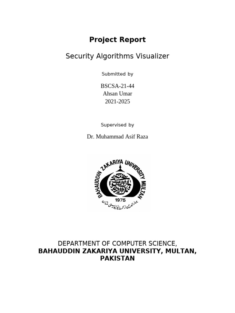 Security Algorithms Visualizer Report | PDF | Cryptography | Encryption
