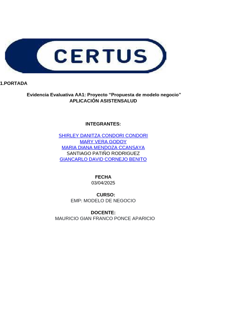 Aplicación de Salud Digital ASISTENSALUD | PDF | Cuidado de la salud ...