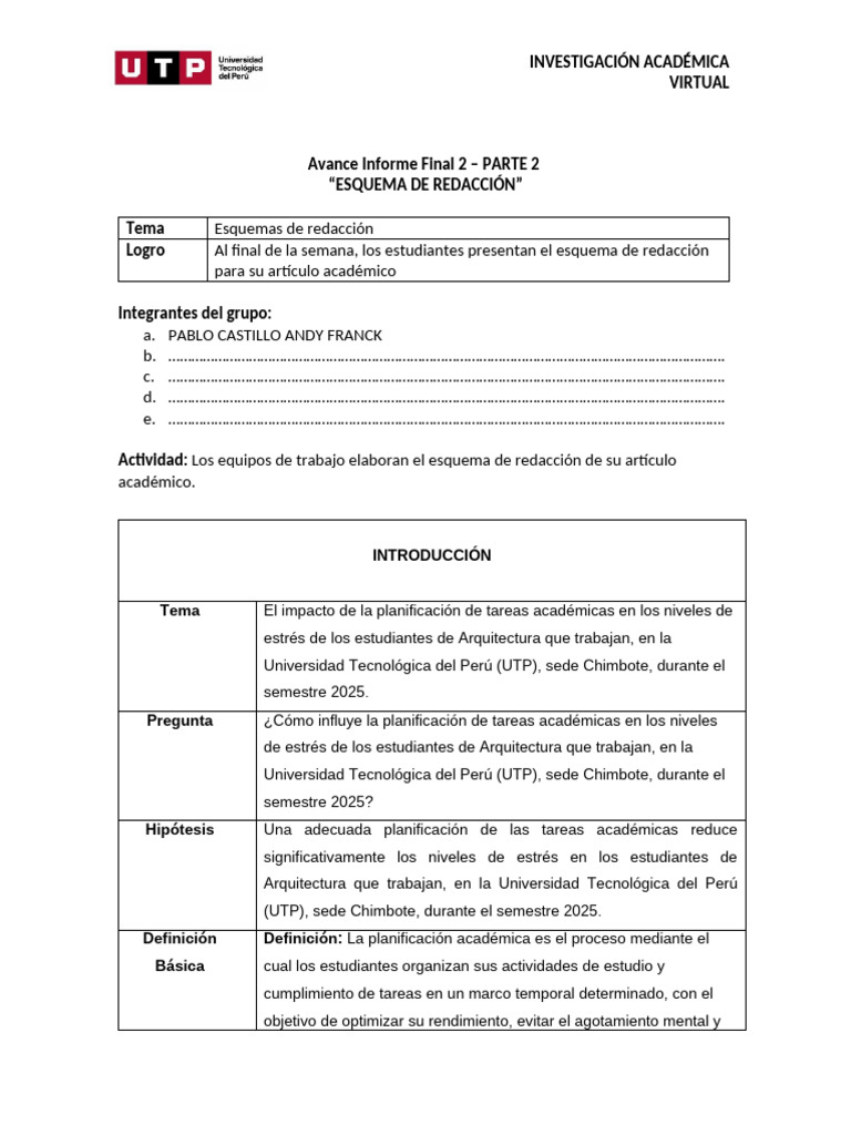 Semana+11+-+Formato - Pablo Castillo Andy | PDF | Estrés (biología ...
