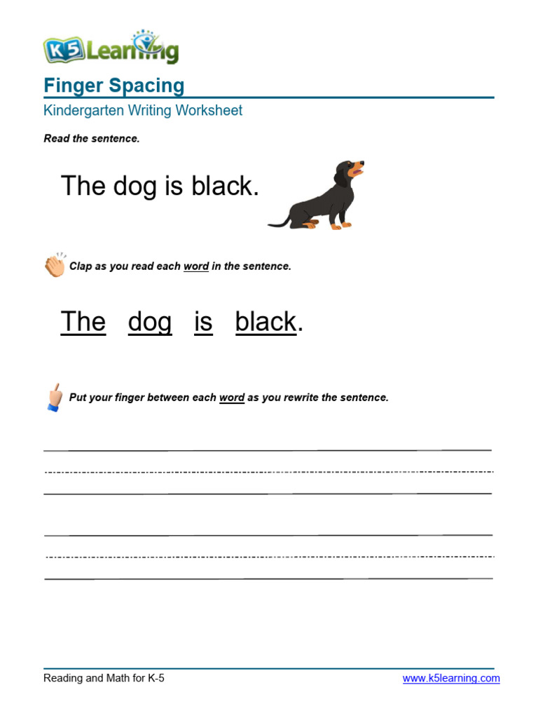 Writing Worksheet For Kindergarten | PDF | Punctuation
