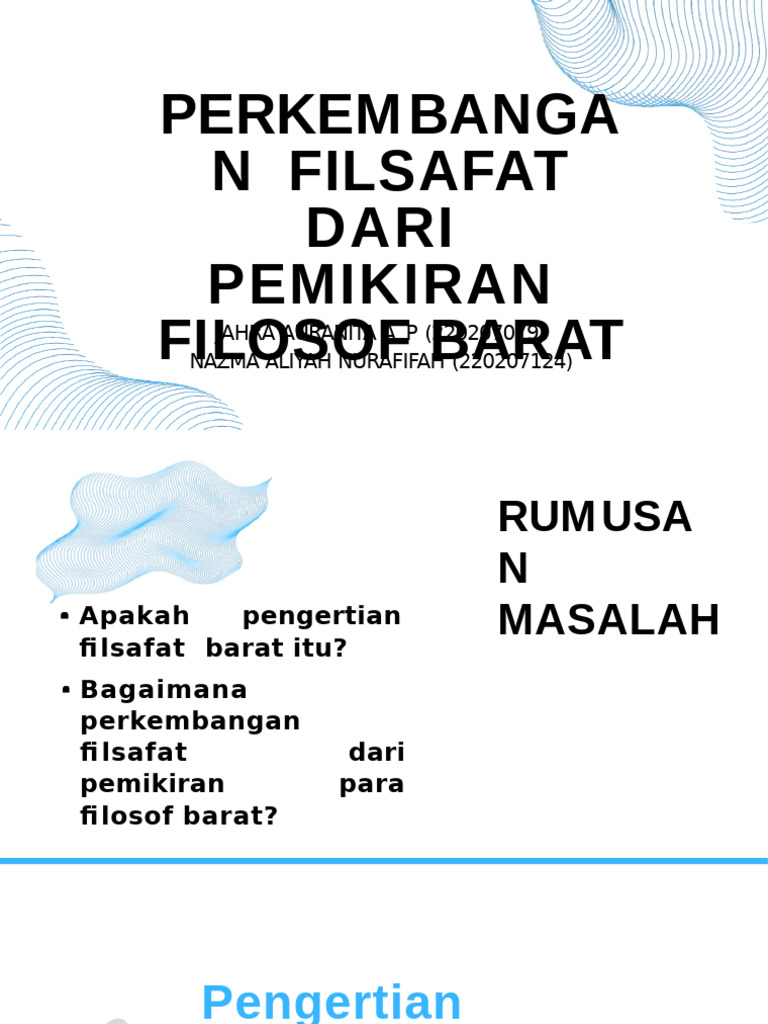 Perkembangan Filsafat Dari Pemikiran Filosof Barat PDF | PDF