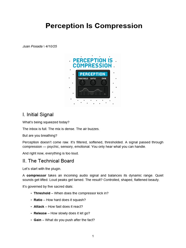 Perception Is Compression - Newsletter Draft 1 | PDF | Cognitive ...