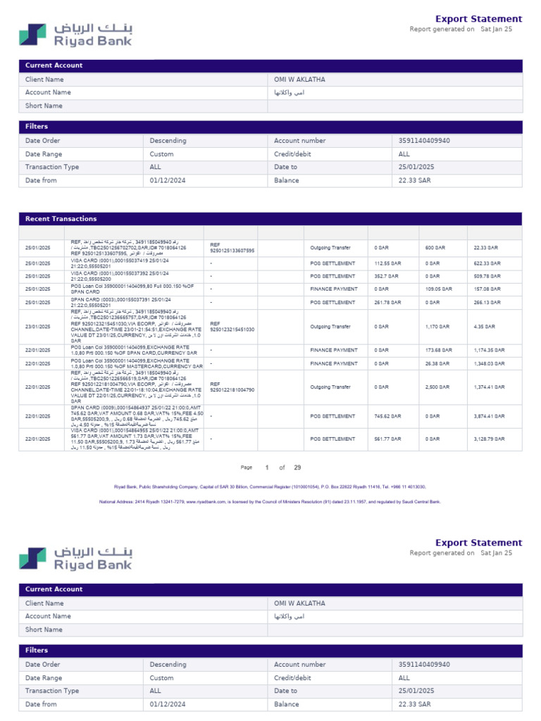Account Statement 3591140409940 TBC2501256718313 | PDF | Debit Card ...