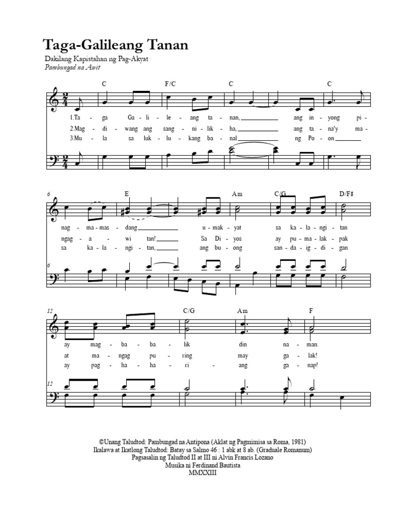 Taga Galileang Tanan SATB AlvinFerdzmb MMXXIII | PDF
