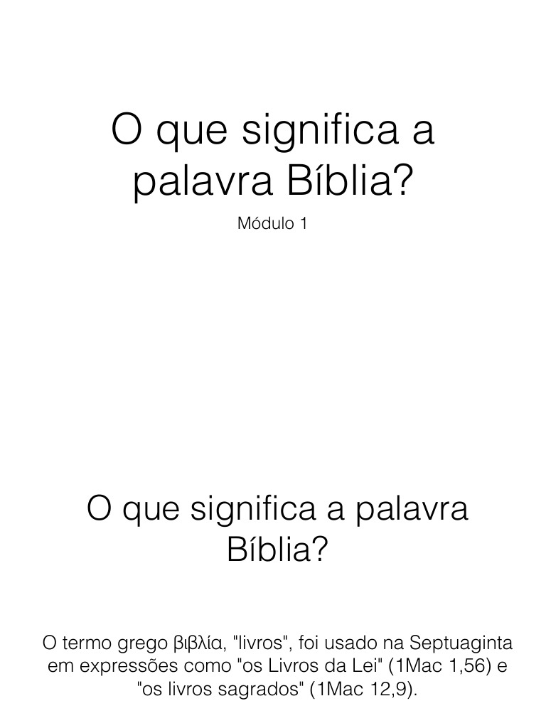 Significado da Palavra Bíblia | PDF