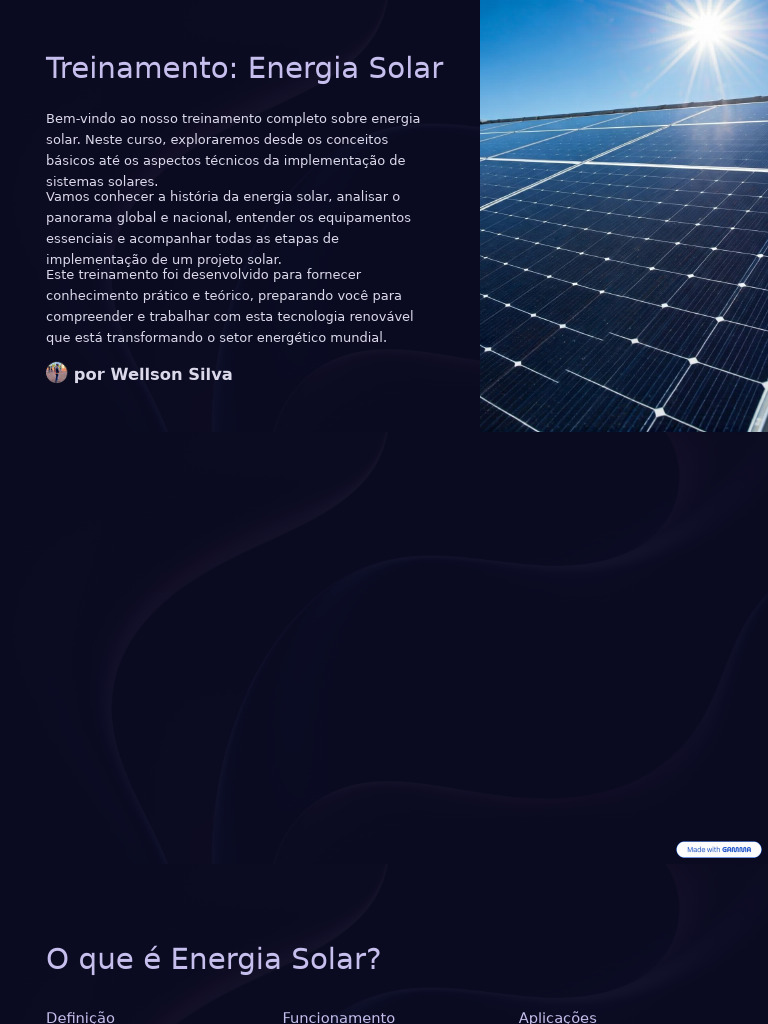 Treinamento Completo em Energia Solar | PDF | Energia solar | Fotovoltaica
