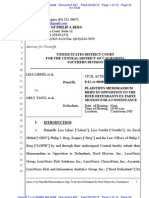 Liberi V Taitz - Plffs Opp To Reed's Ex Parte Motion Re Continuance Doc 487